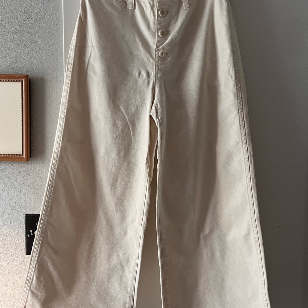 Madewell Cream Button-Fly Pants